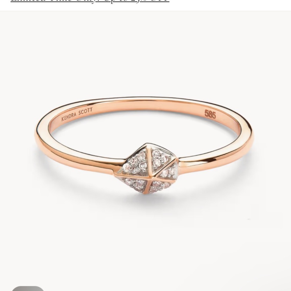 Kendra Scott Fazia 14k Rose Gold Ring in White Diamond